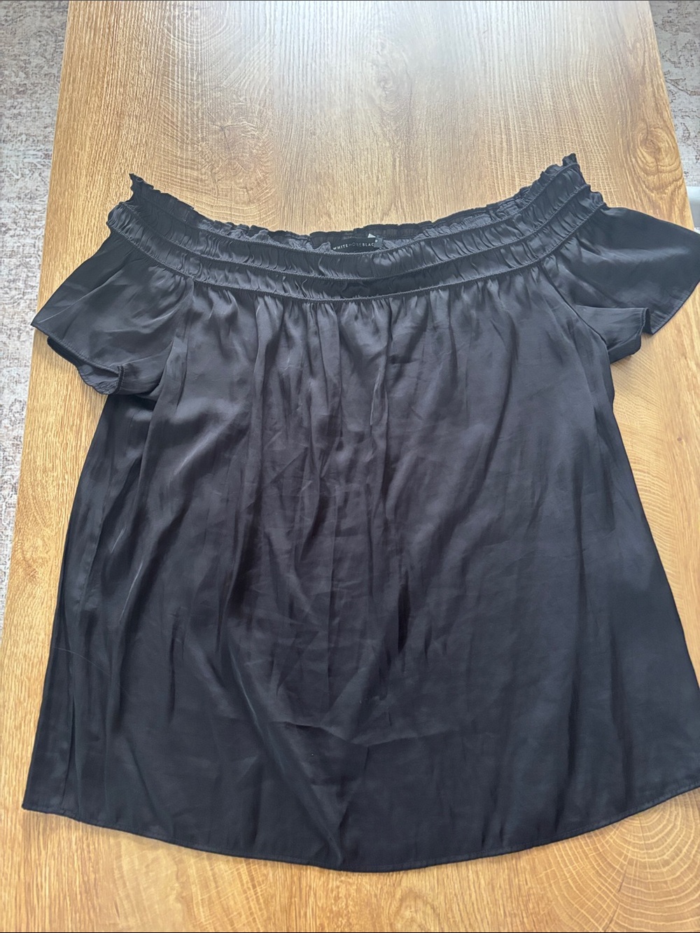 WHBM Off-Shoulder Black Women's Blouse